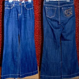 SEVEN7 STUDIO dark blue denim wide leg jeans 4💥🕛